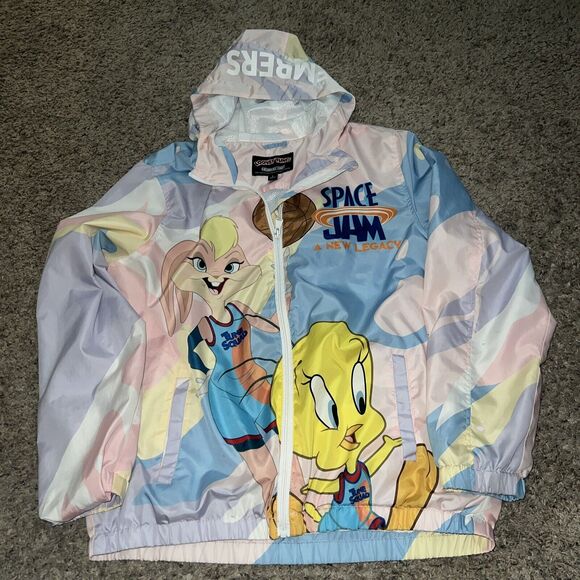 Womens Members Only Space Jam Windbreaker‎ Jacket Size Large - Picture 1 of 7
